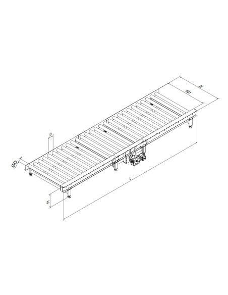 Przenośnik rolkowy napędzany 600x1000