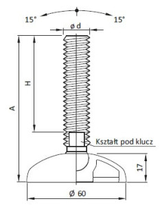 Noga przegubowa Ø60 2