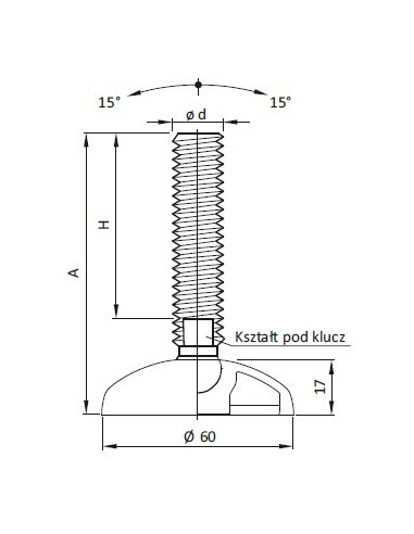 Noga przegubowa Ø60