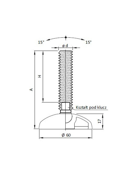 Noga przegubowa Ø60
