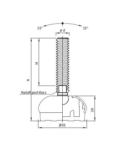 Noga przegubowa Ø55