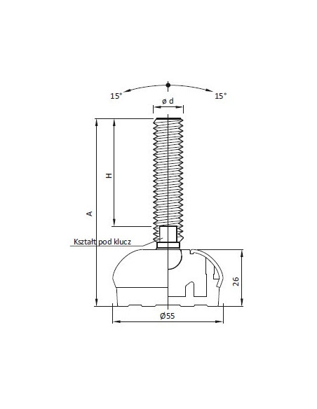 Noga przegubowa Ø55