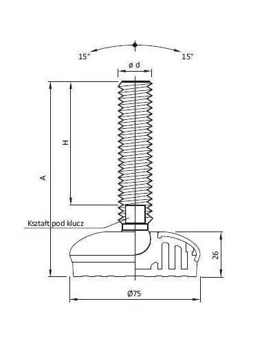 Noga przegubowa Ø75