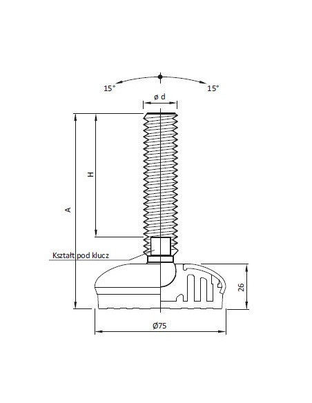 Noga przegubowa Ø75
