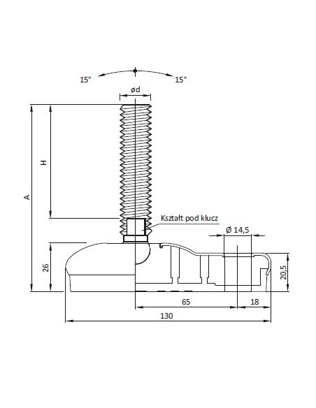 Noga przegubowa 95x130