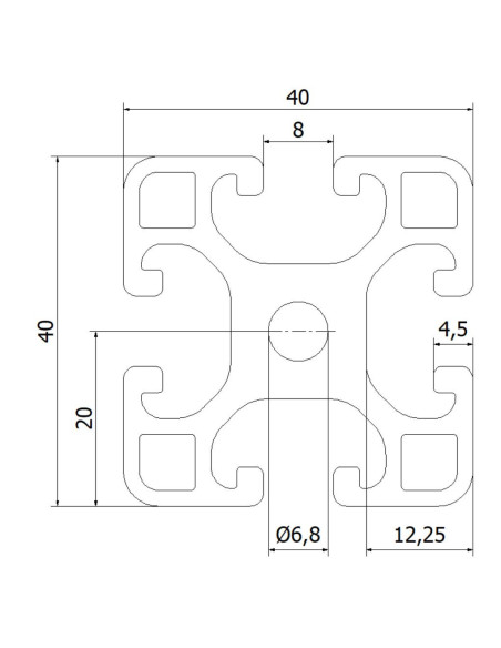 Profil aluminiowy 40x40L 6150mm