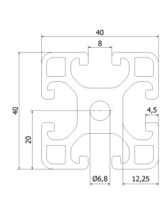 Profil aluminiowy 40x40L 5000mm 2