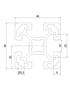 Profil aluminiowy 40x40L 6150mm 2