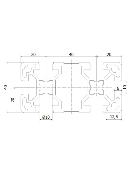 Profil aluminiowy 40x80L 2000mm