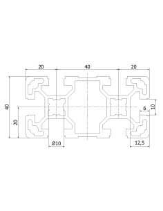 Profil aluminiowy 40x80L 4500mm 2
